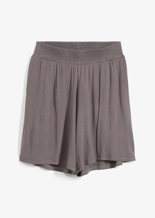 Bermudas de punto con cinturilla cómoda Gris ahumado