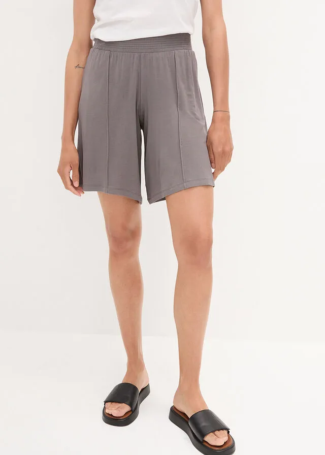 Bermudas de punto con cinturilla cómoda Gris ahumado