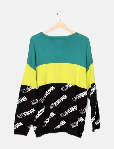 Bershka Jersey color block estampado