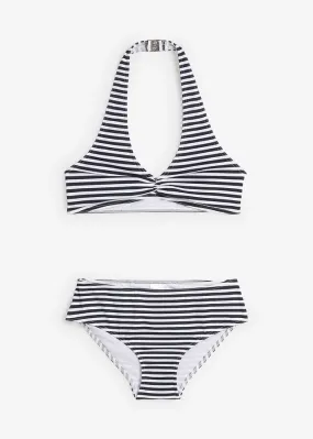 Bikini (2 piezas) Negro-blanco, rayas verticales