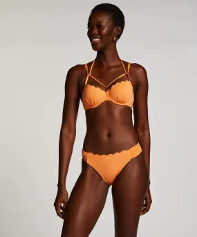 Braguita de Bikini Rio Scallop Lurex - Naranja