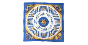 Bufanda de seda Hermès Carré 90 Astrología Azul 