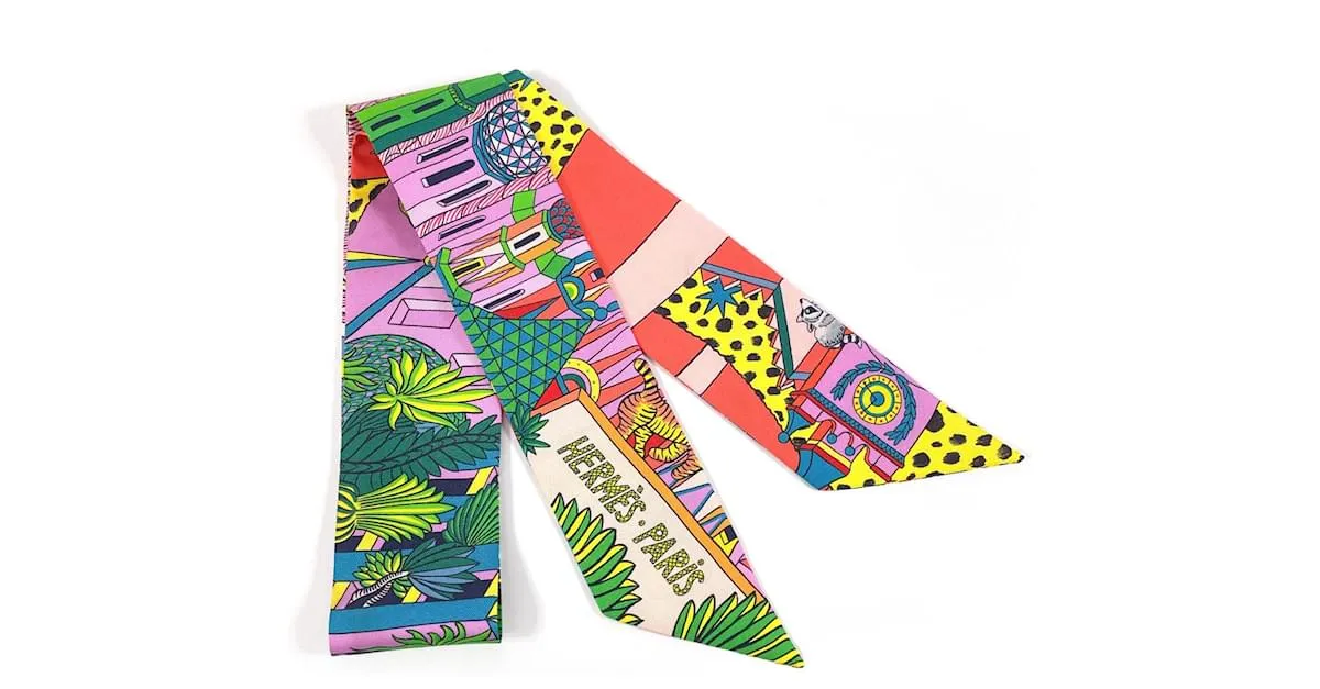 Bufanda de seda Twilly Animapolis de Hermès Multicolor 