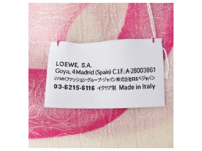 Bufanda de seda y cachemira rosa Loewe 