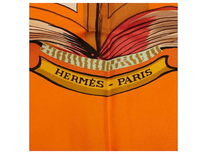 Bufanda Hermès Carré 90 Multicolor Naranja 