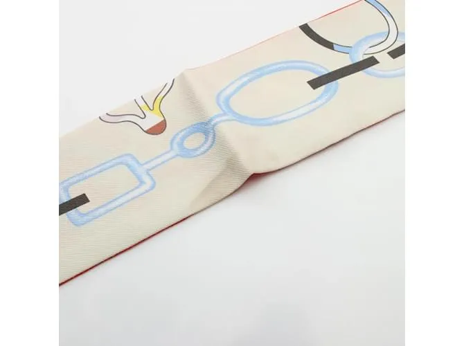 Bufanda Hermès Twilly DO RE BOUCLES Multicolor Crudo 