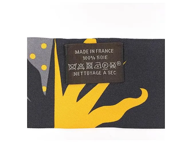 Bufanda Twilly Astrología Hermès Castaño Amarillo 