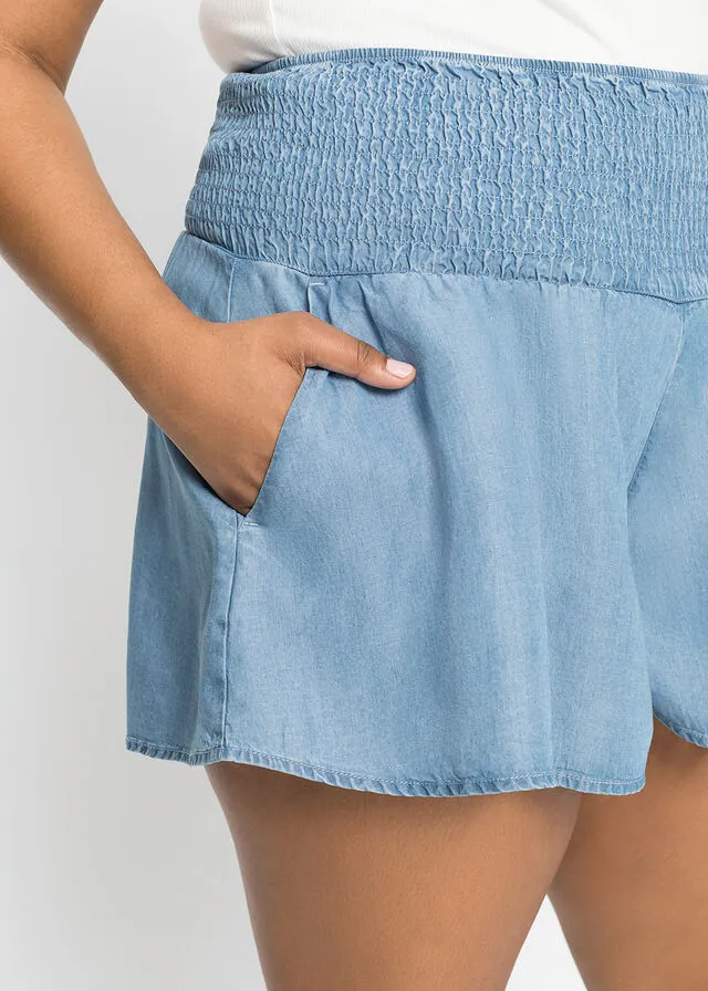 Falda pantalón vaquera de TENCEL™ Lyocell Denim claro