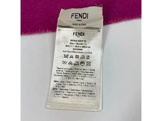 Fendi FXT416 Bufanda con Flecos en Rosa 