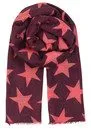 FOULARD BURDEOS ESTRELLAS ROSAS