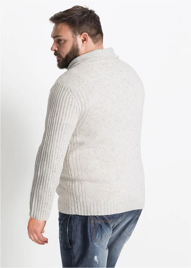 Jersey con cuello bufanda regular fit Beige
