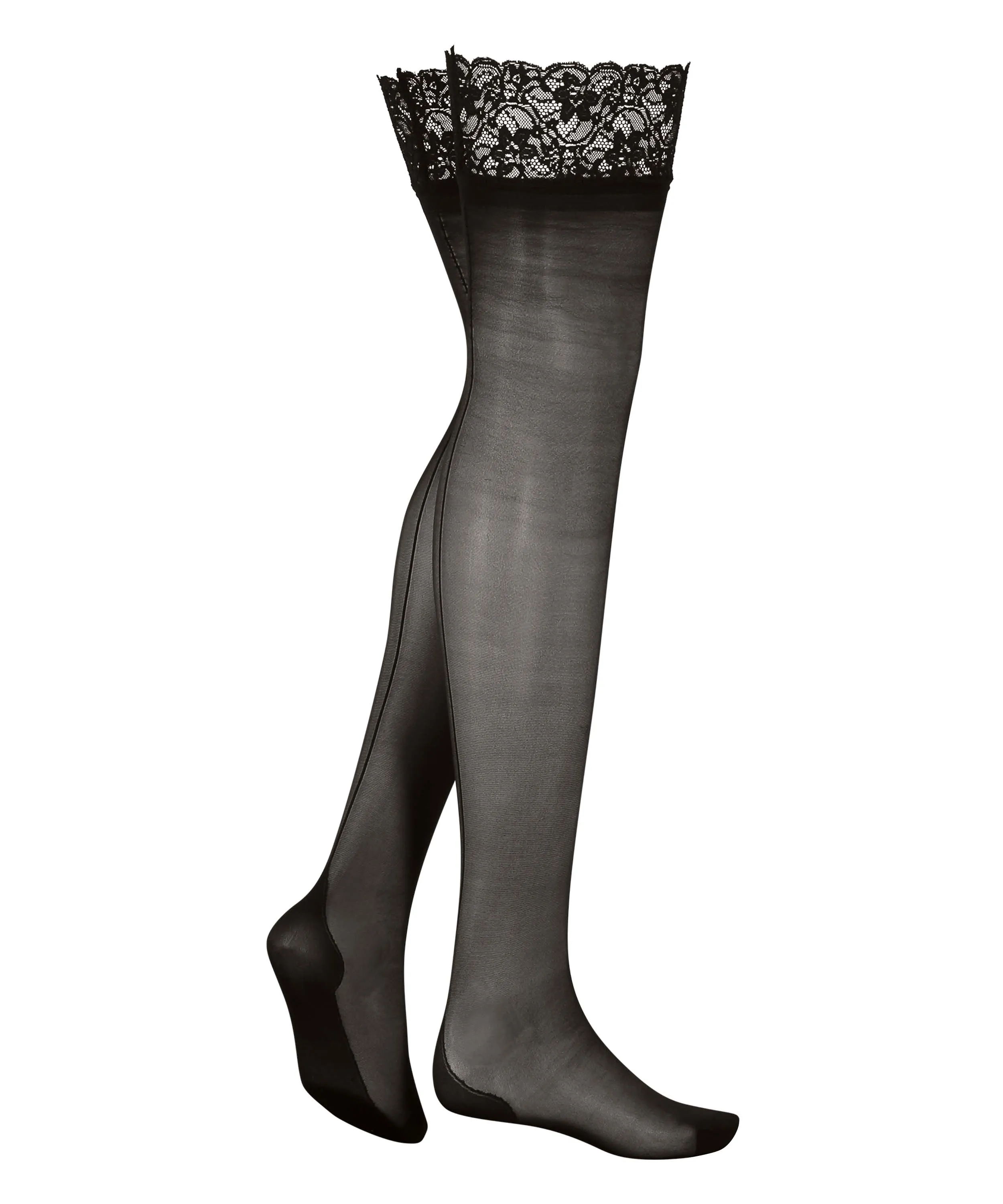 Medias 15 denier Lace Backseam - Negro