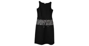 Moschino Vestido Moschina Jeans negro con cinturilla floral. ESO 40 