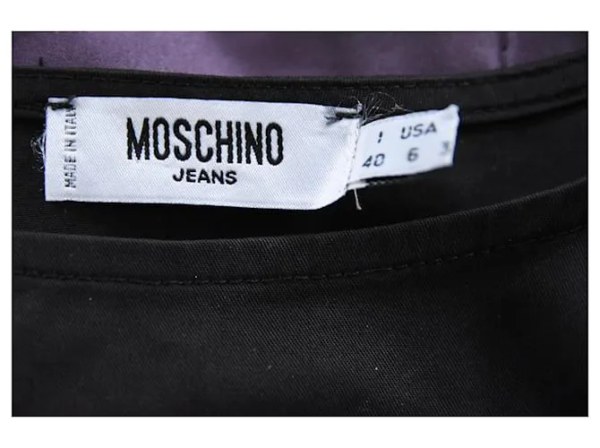 Moschino Vestido Moschina Jeans negro con cinturilla floral. ESO 40 