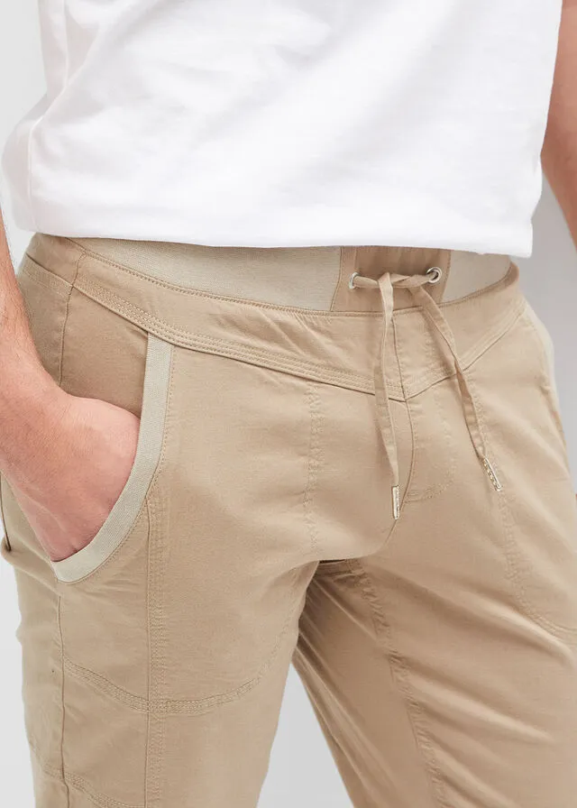 Pantalón con cinturilla elástica Caqui nuevo