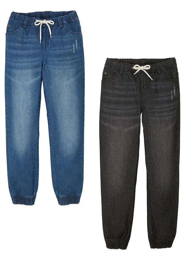 Pantalón con cinturilla elástica denim+denim negro