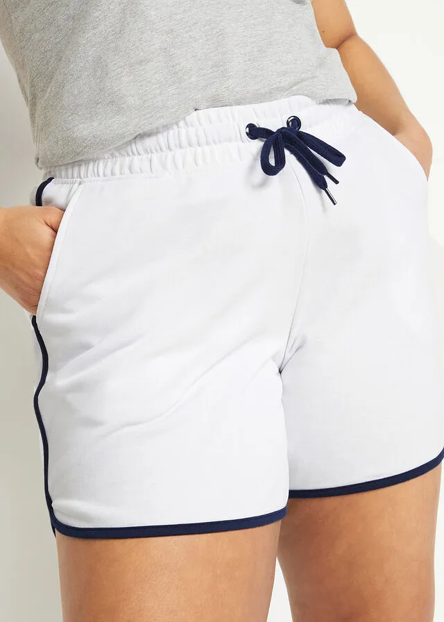 Pantalón corto deportivo (2 unidades) blanco+azul marino