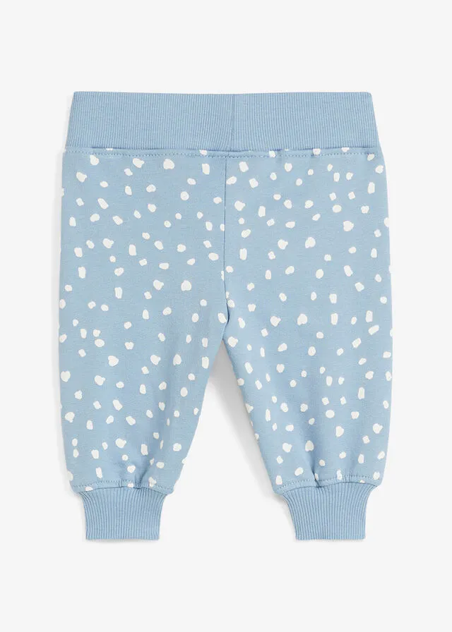 Pantalón de chándal azul pálido-blanco de lunares