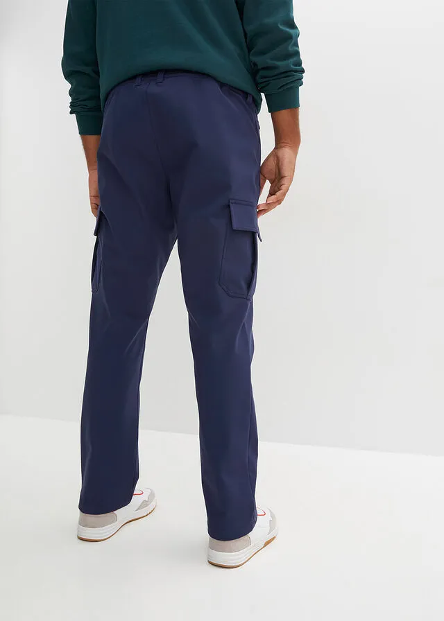 Pantalón funcional regular fit con cinturilla cómoda, elástico en 4 direcciones Azul marino