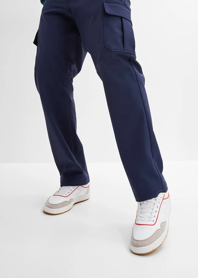 Pantalón funcional regular fit con cinturilla cómoda, elástico en 4 direcciones Azul marino