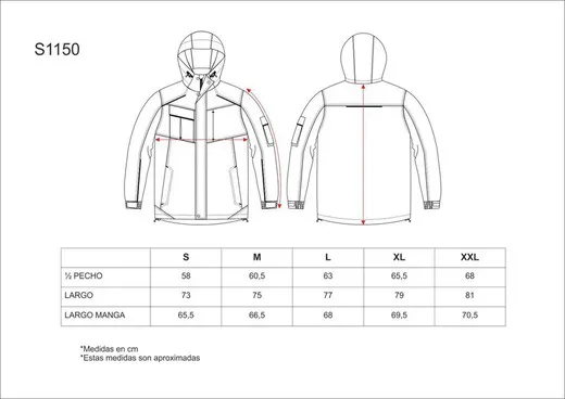 Parka jaspeada con costuras alta visibilidad Gris