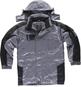 Parka linea 9 combinada, acolchada e impermeable Gris / Negro