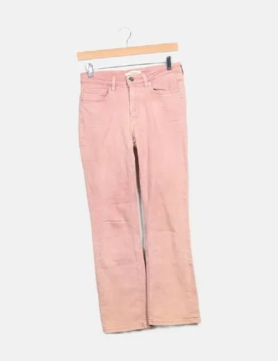 Springfield Jeans denim flare rosa