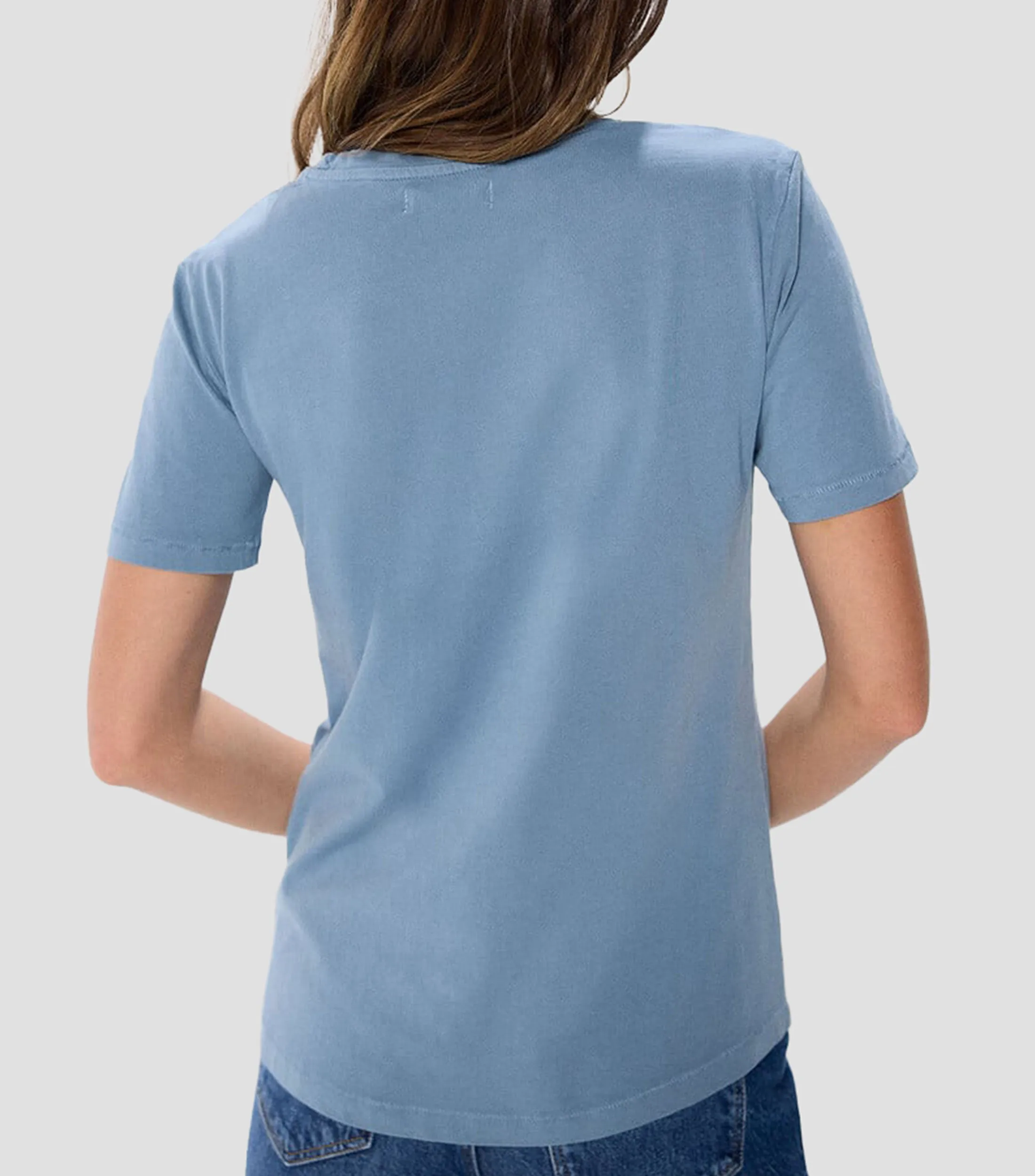 Springfield Playera de cuello redondo con manga corta estampada Mujer