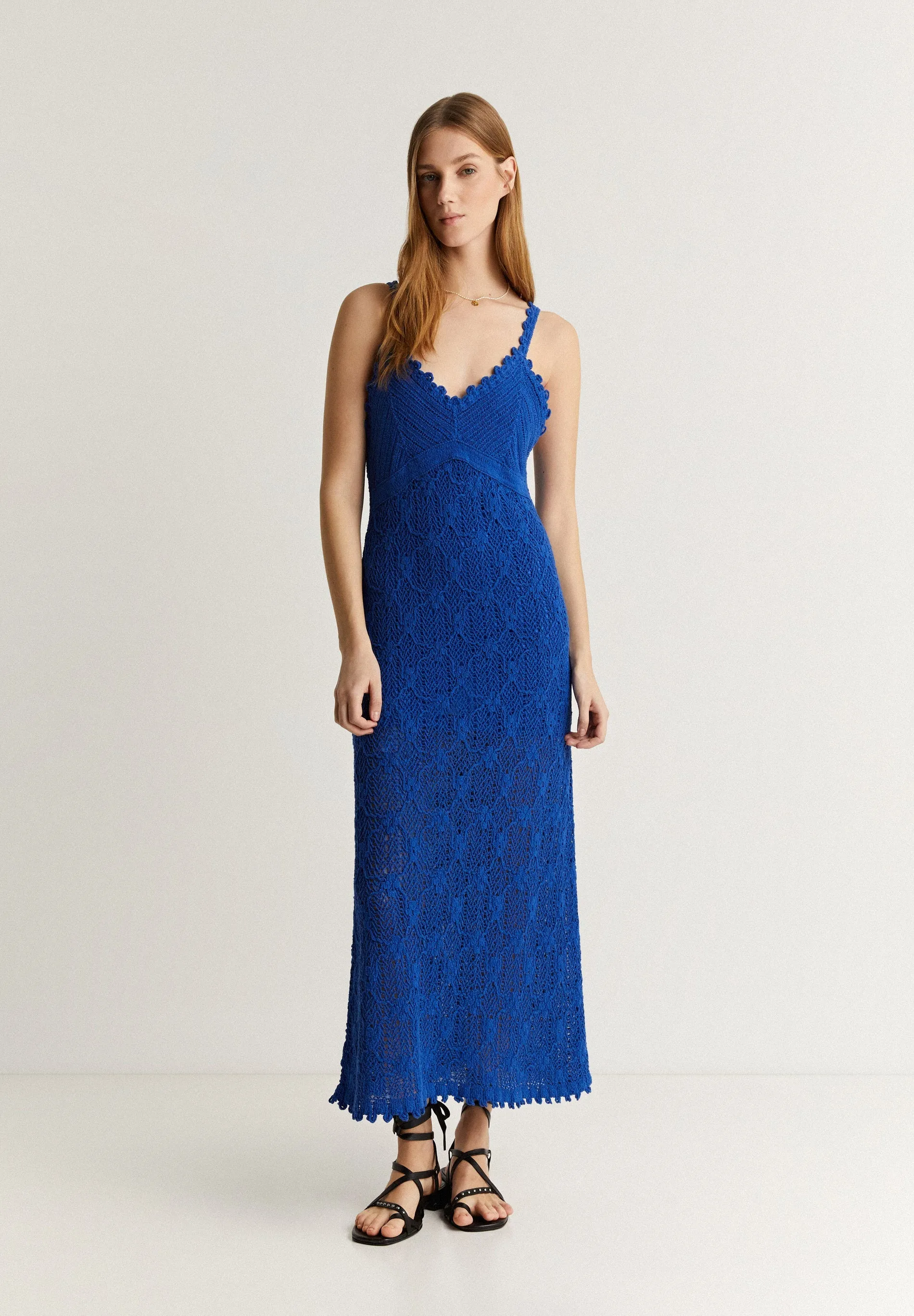 VESTIDO MIDI CROCHET TIRANTES