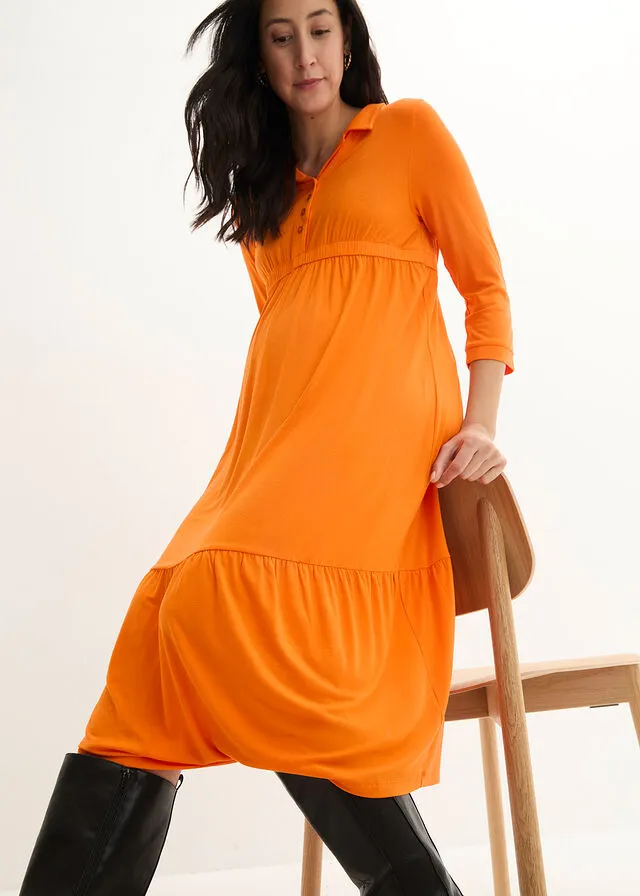 Vestido premamá naranja oscuro