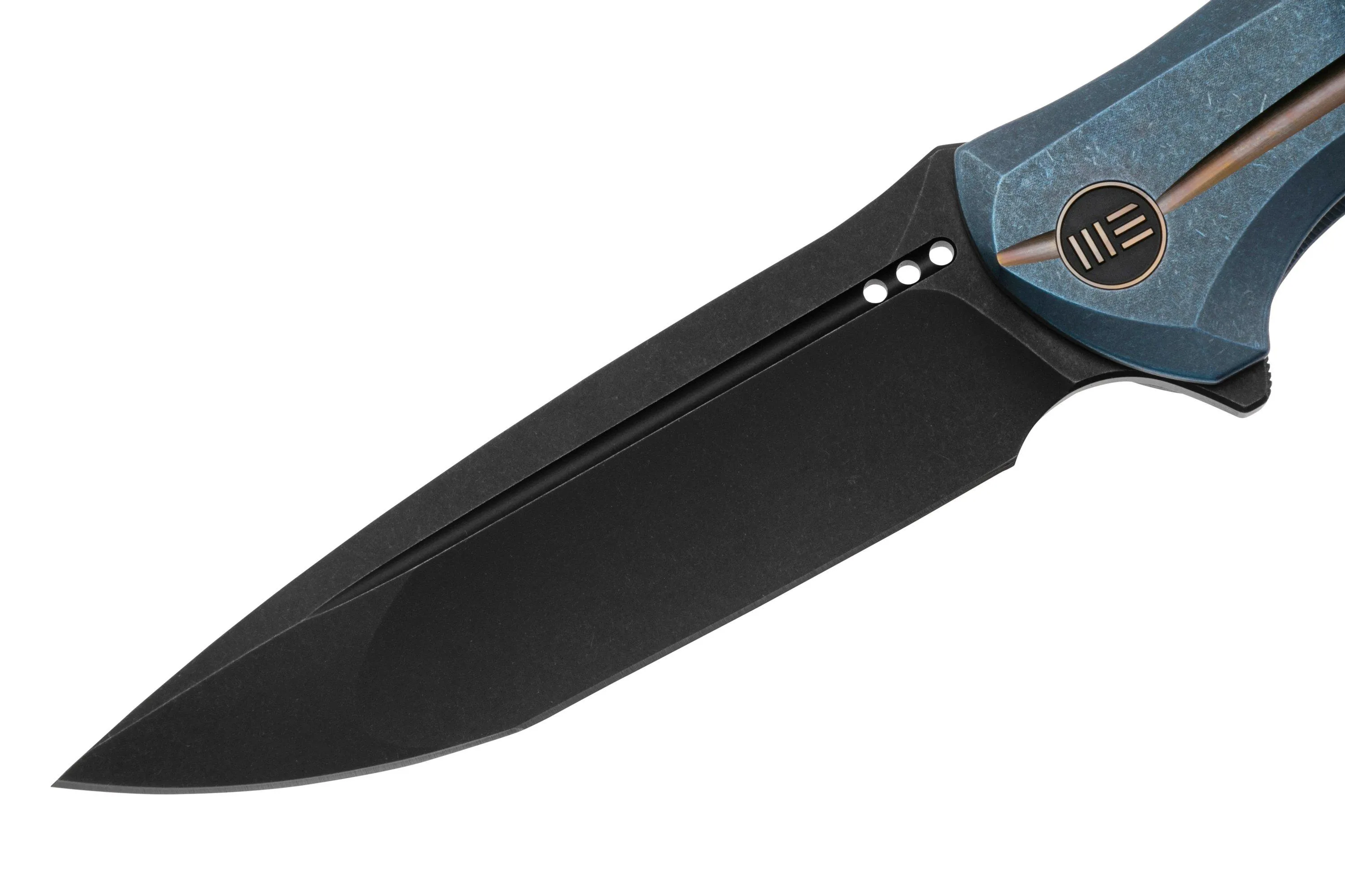 WE Knife 601X, WE01J-3 Blue Titanium Golden Groove, Blackwashed CPM 20CV, navaja, 10th Anniversary Limited Edition