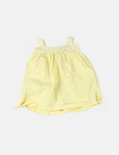 Zara Vestido amarillo combinado