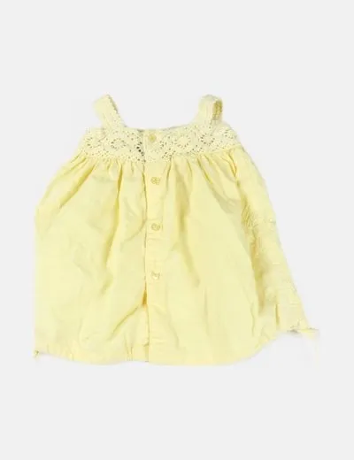 Zara Vestido amarillo combinado